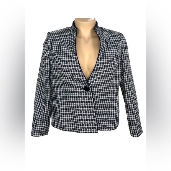 Vintage Jones Studio Tweed Blazer Lined Shoulder Pads Preppy Academia Size 14 - Picture 1 of 12